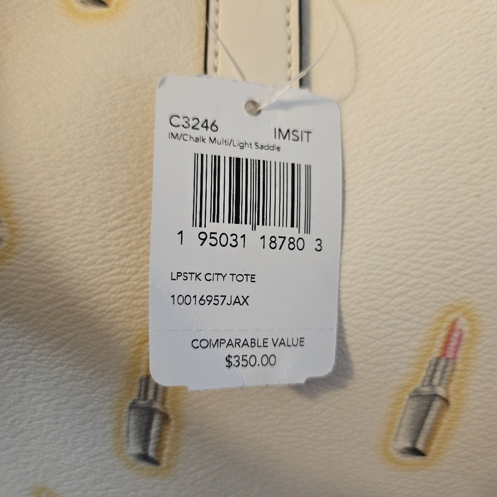 NWT Coach City Tote Lipstick Print - Picture 10 of 13